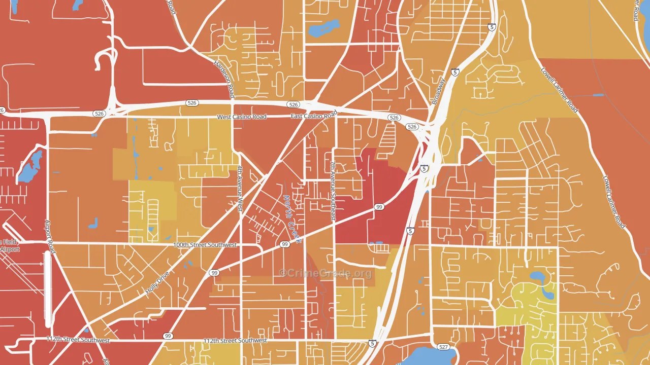 Cascade View, Everett, WA Map of Drug-Related Crime Rates