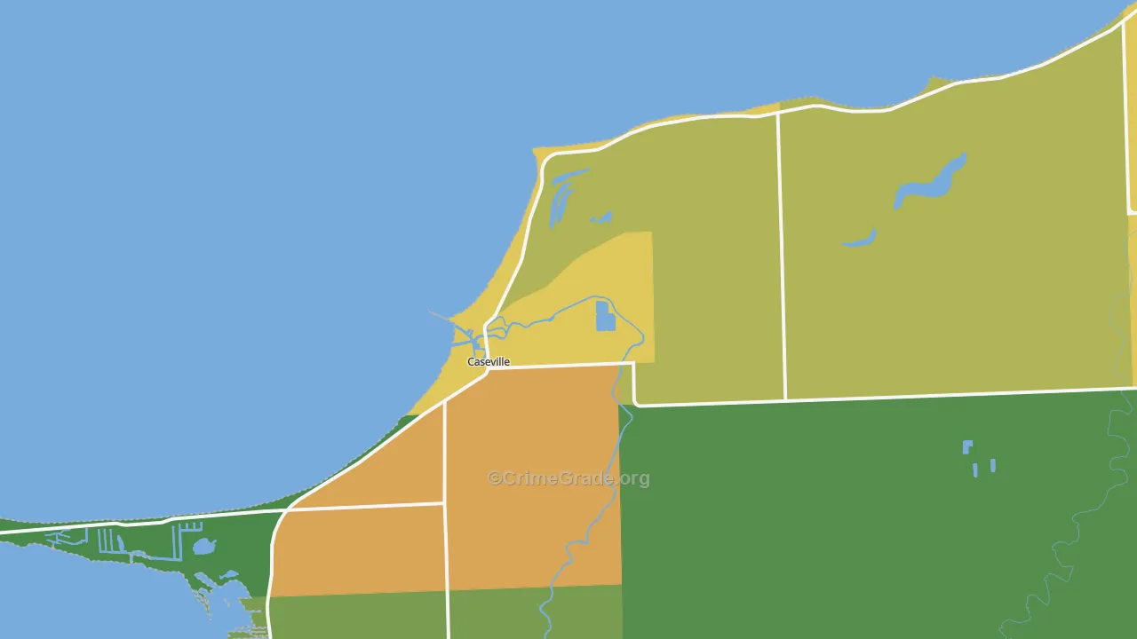 Caseville, MI Map of Drug-Related Crime Rates