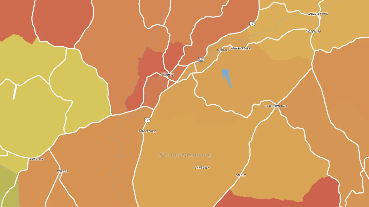 Casey County, KY Map of Drug-Related Crime Rates