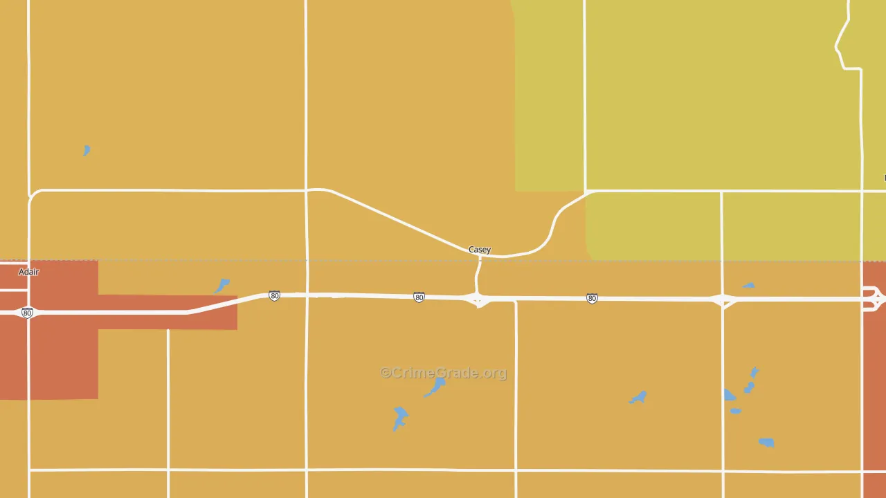 Casey, IA Map of Drug-Related Crime Rates