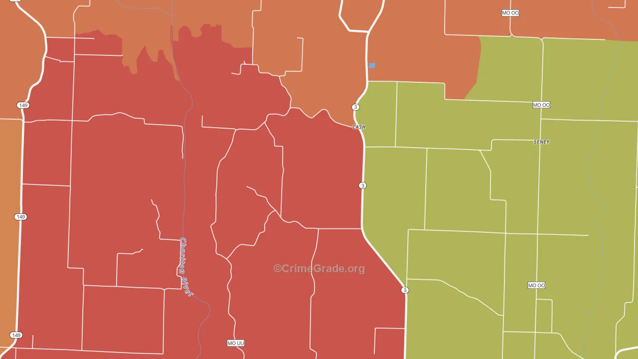 Cash, MO Map of Drug-Related Crime Rates