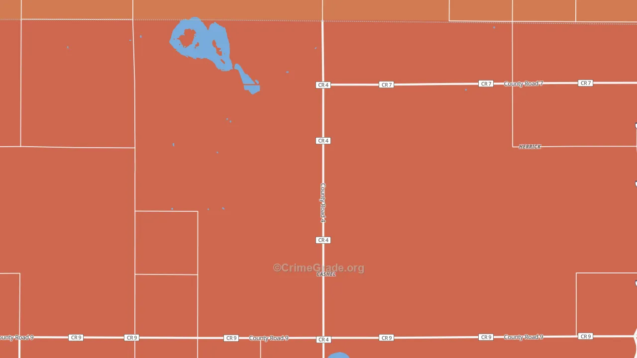 Cashel, ND Map of Drug-Related Crime Rates