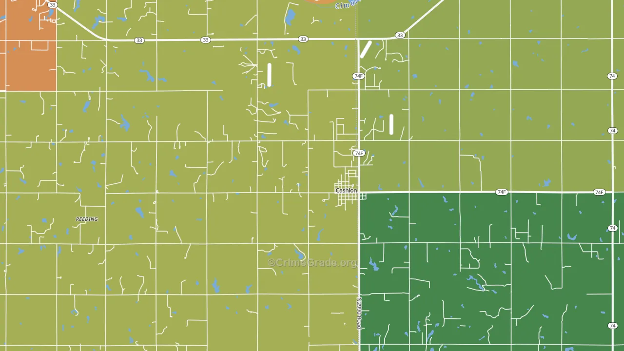Cashion, OK Map of Drug-Related Crime Rates