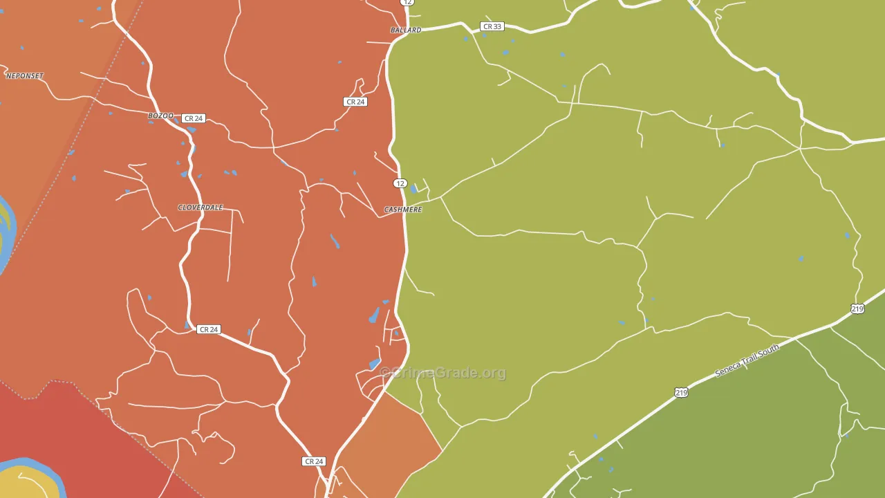 Cashmere, WV Map of Drug-Related Crime Rates