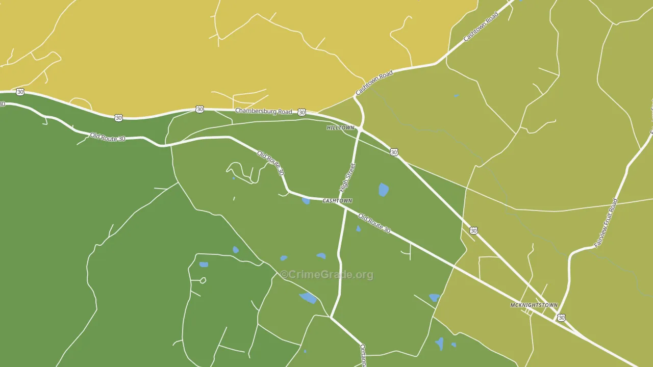 Cashtown, PA Map of Drug-Related Crime Rates