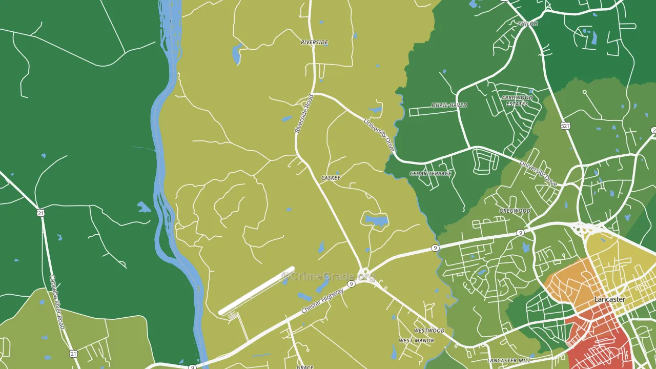 Caskey, SC Map of Drug-Related Crime Rates