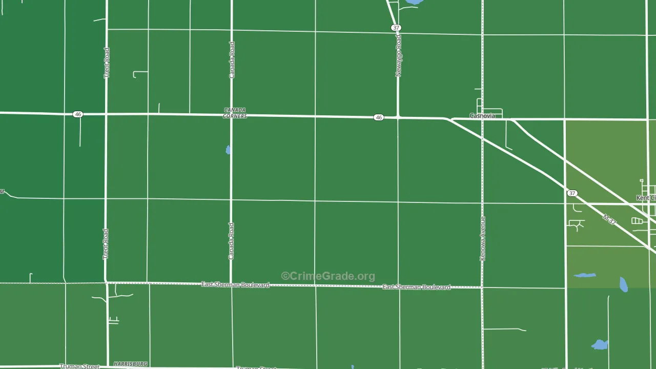 Casnovia, MI Map of Drug-Related Crime Rates