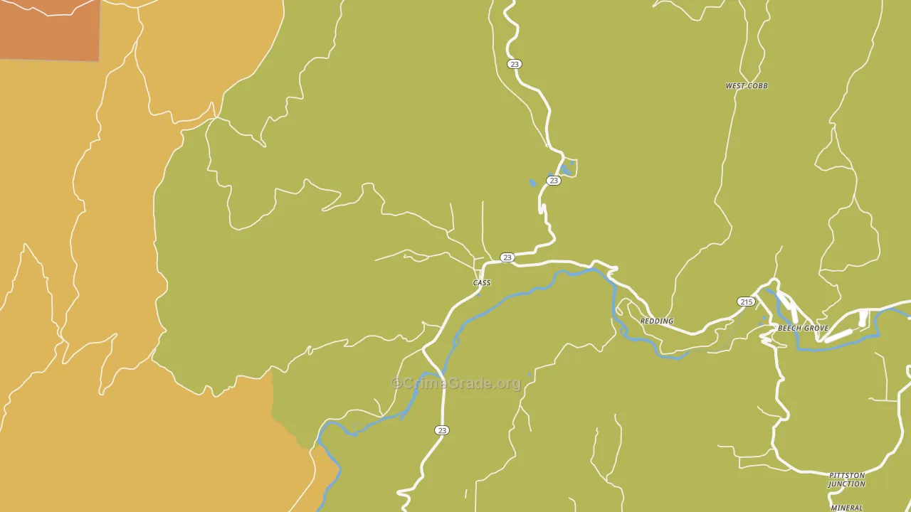 Cass, AR Map of Drug-Related Crime Rates