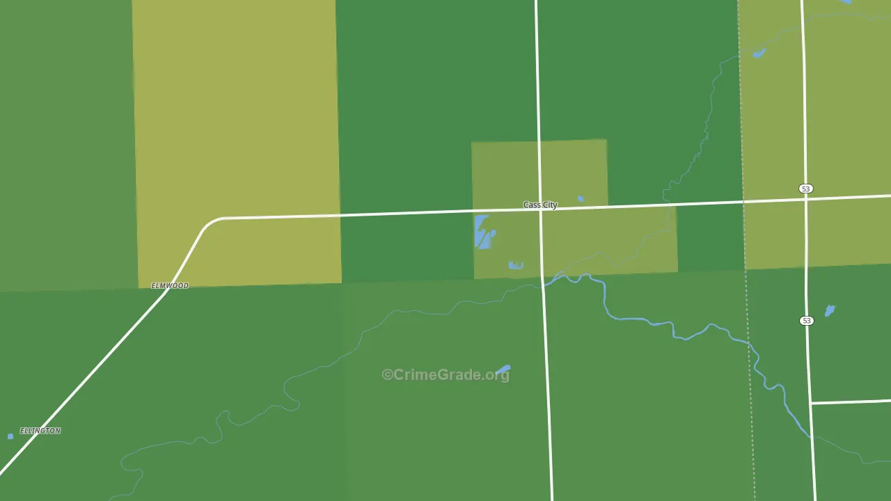 Cass City, MI Map of Drug-Related Crime Rates