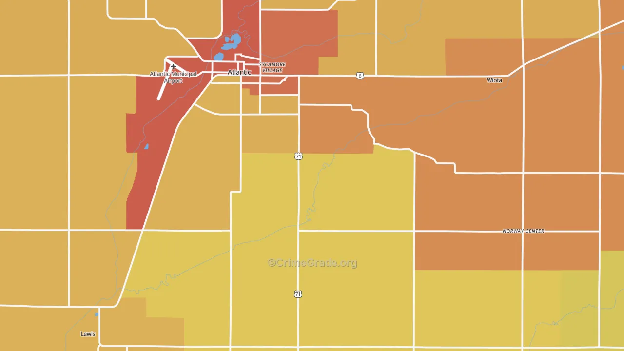 Cass County, IA Map of Drug-Related Crime Rates