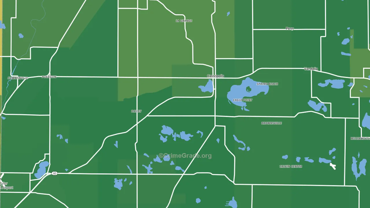 Cass County, MI Map of Drug-Related Crime Rates