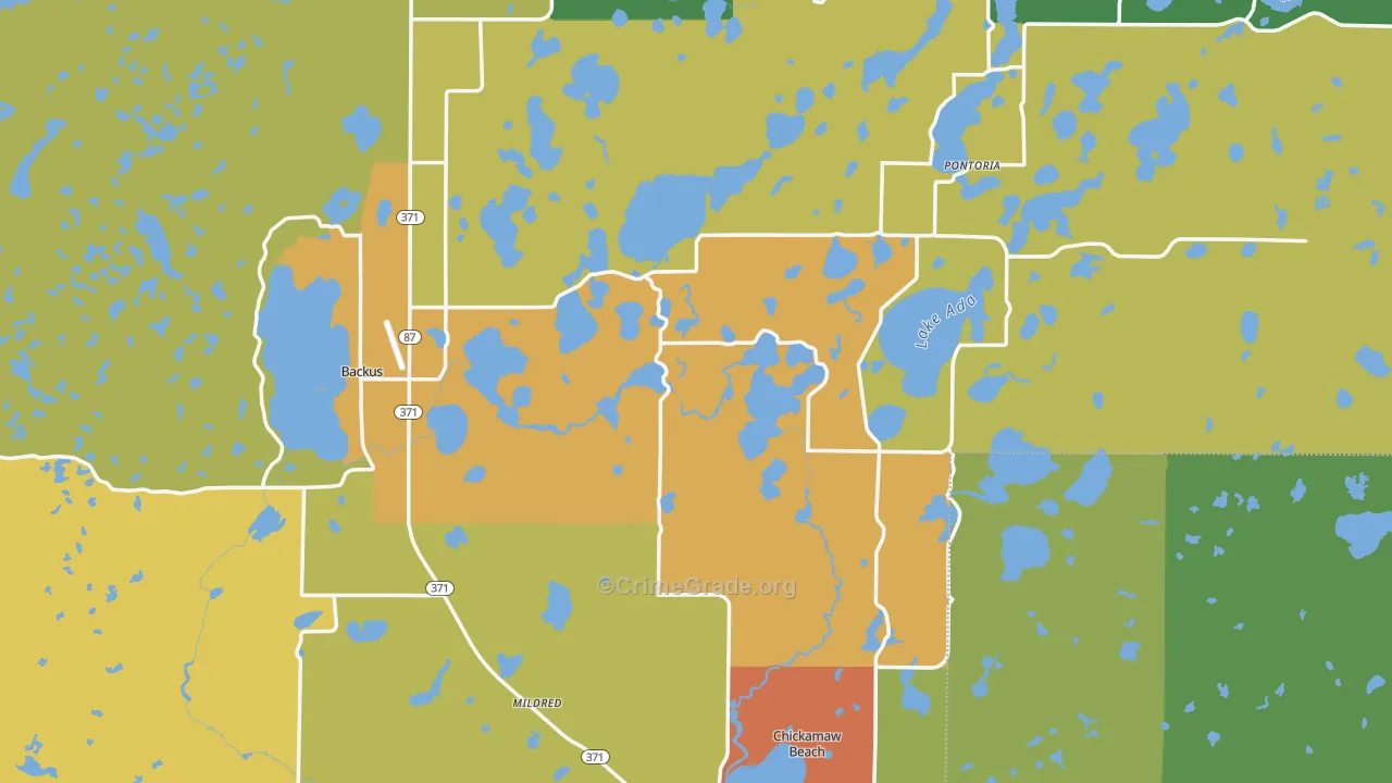 Cass County, MN Map of Drug-Related Crime Rates