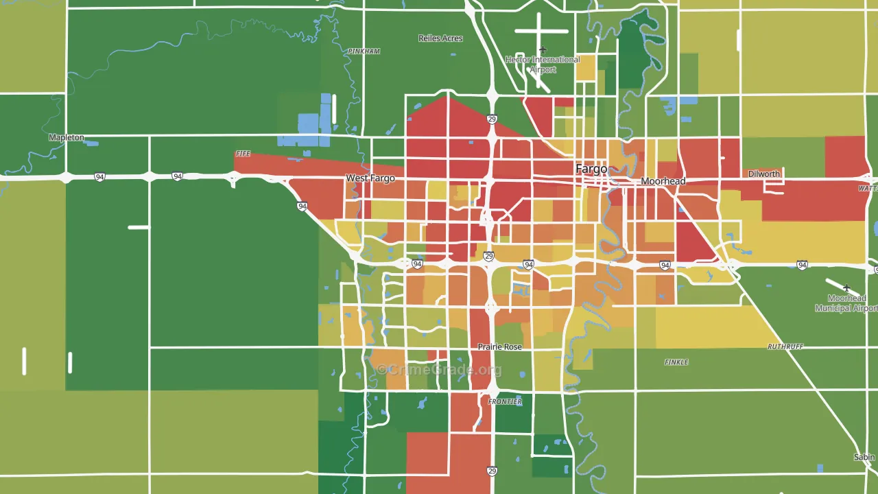 Cass County, ND Map of Drug-Related Crime Rates