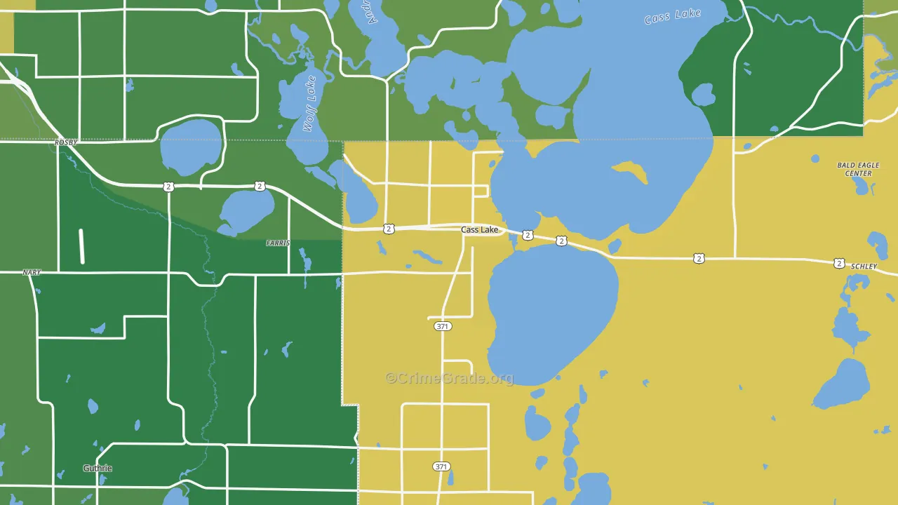 Cass Lake, MN Map of Drug-Related Crime Rates