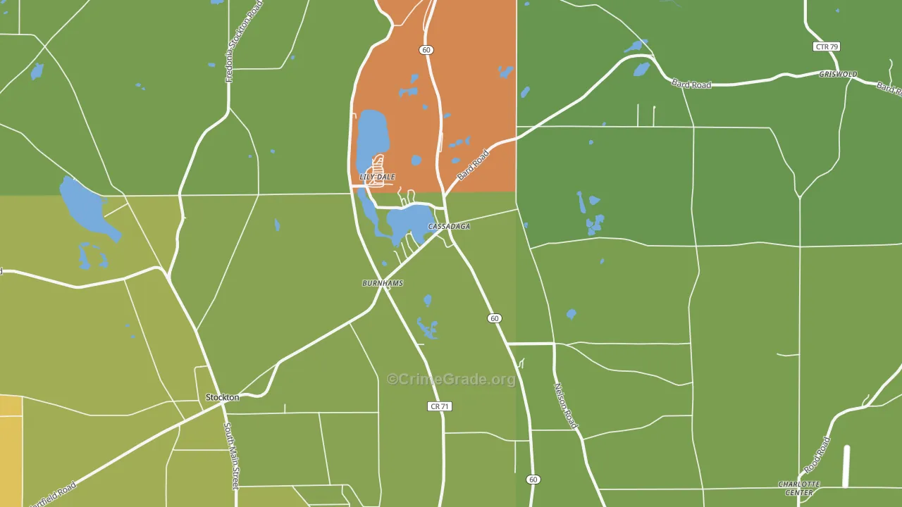 Cassadaga, NY Map of Drug-Related Crime Rates