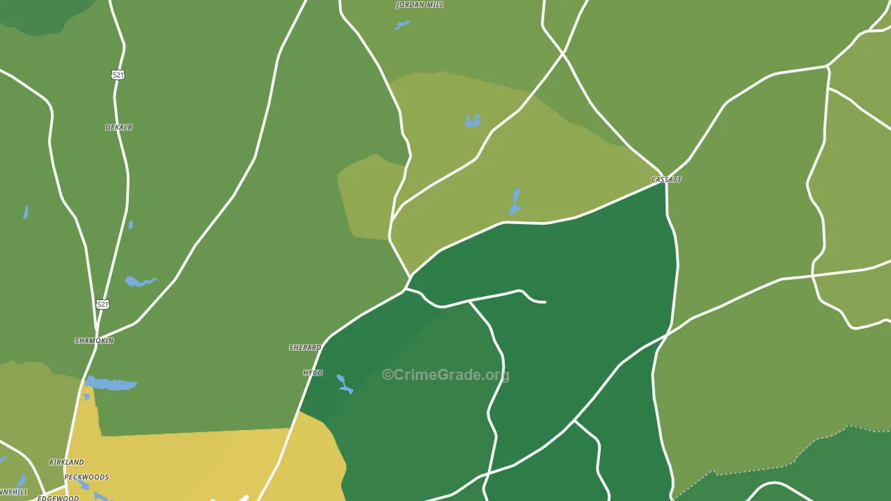 Cassatt, SC Map of Drug-Related Crime Rates