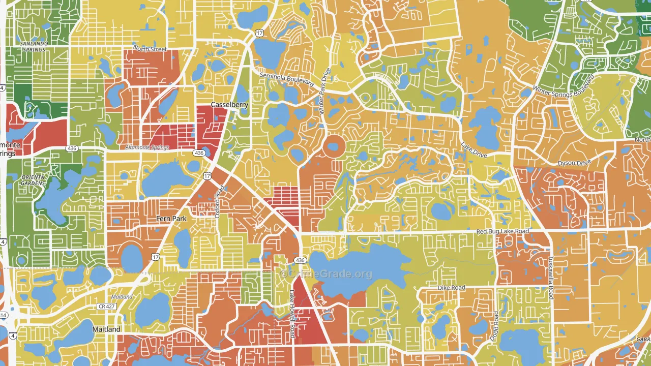 Casselberry, FL Map of Drug-Related Crime Rates