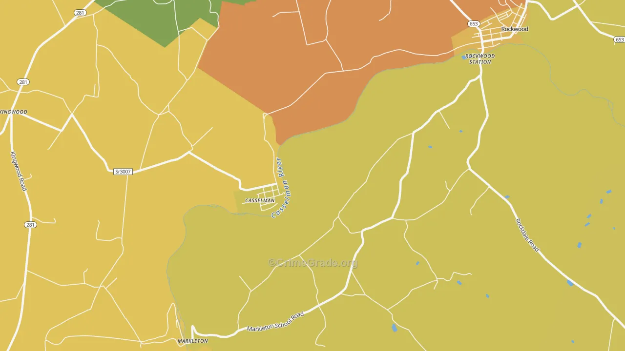 Casselman, PA Map of Drug-Related Crime Rates