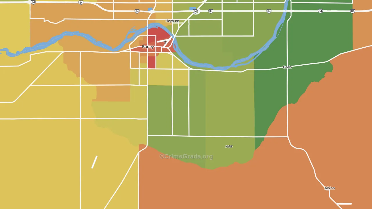 Cassia County, ID Map of Drug-Related Crime Rates