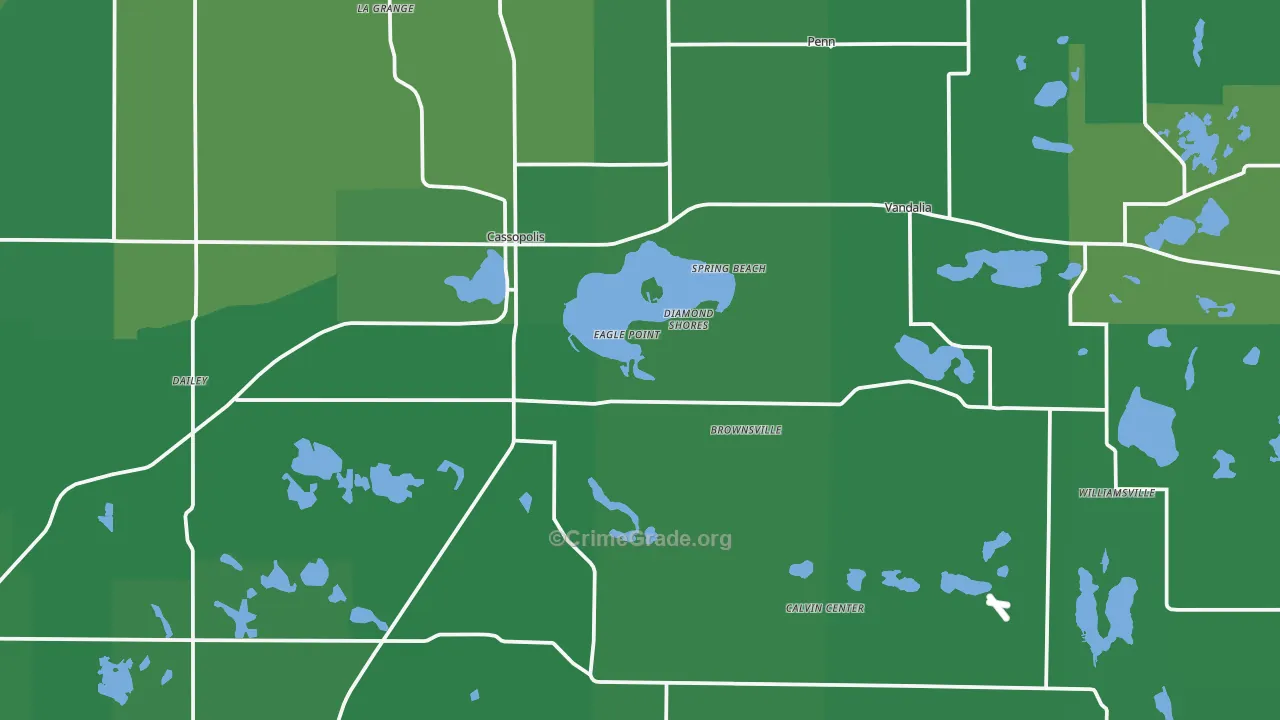 Cassopolis, MI Map of Drug-Related Crime Rates