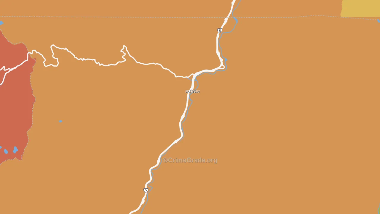Castella, CA Map of Drug-Related Crime Rates