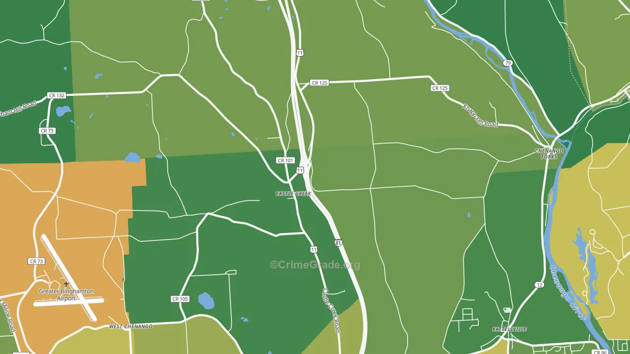 Castle Creek, NY Map of Drug-Related Crime Rates