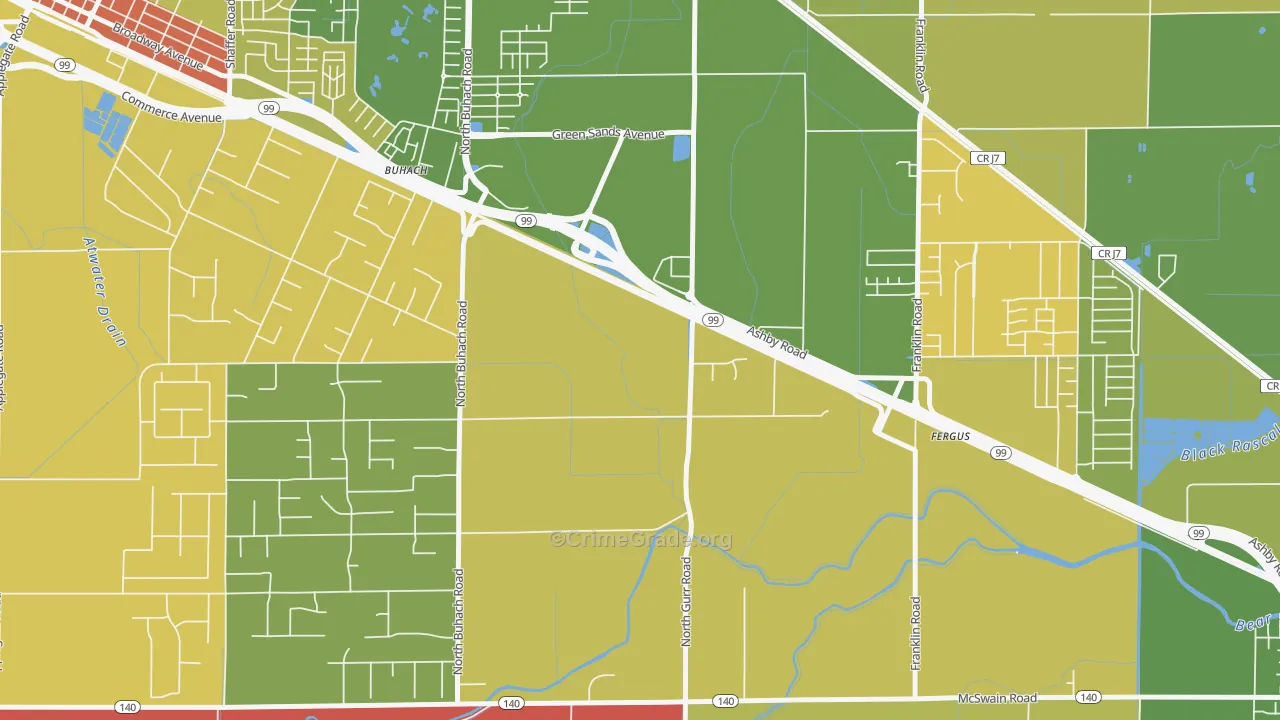 Castle Garden, CA Map of Drug-Related Crime Rates