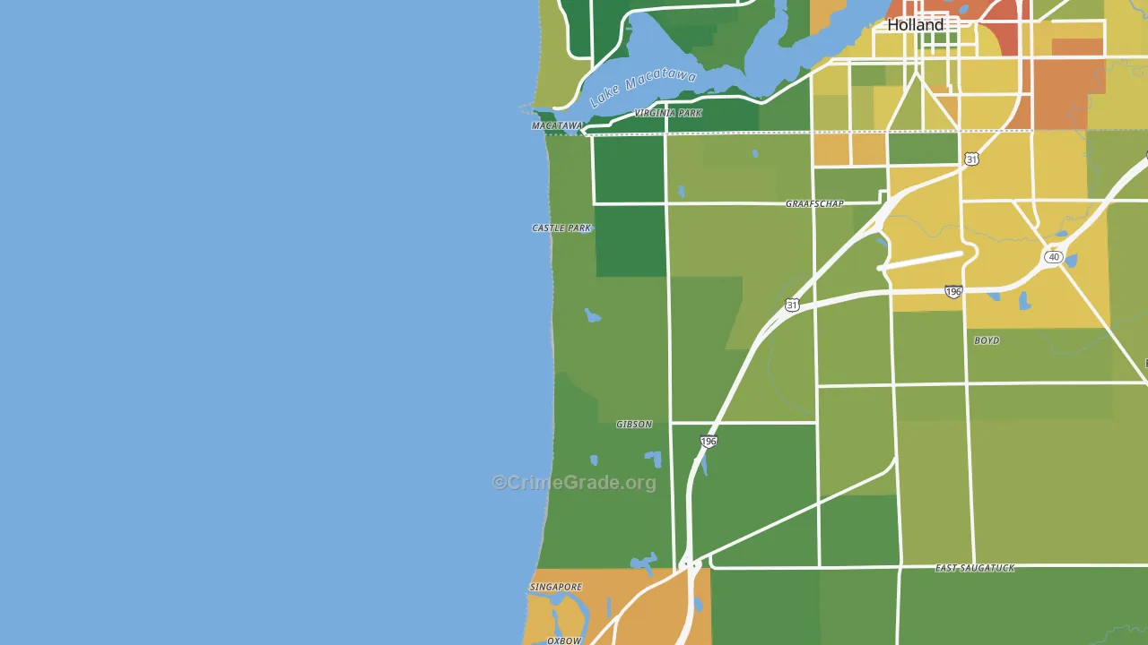 Castle Park, MI Map of Drug-Related Crime Rates