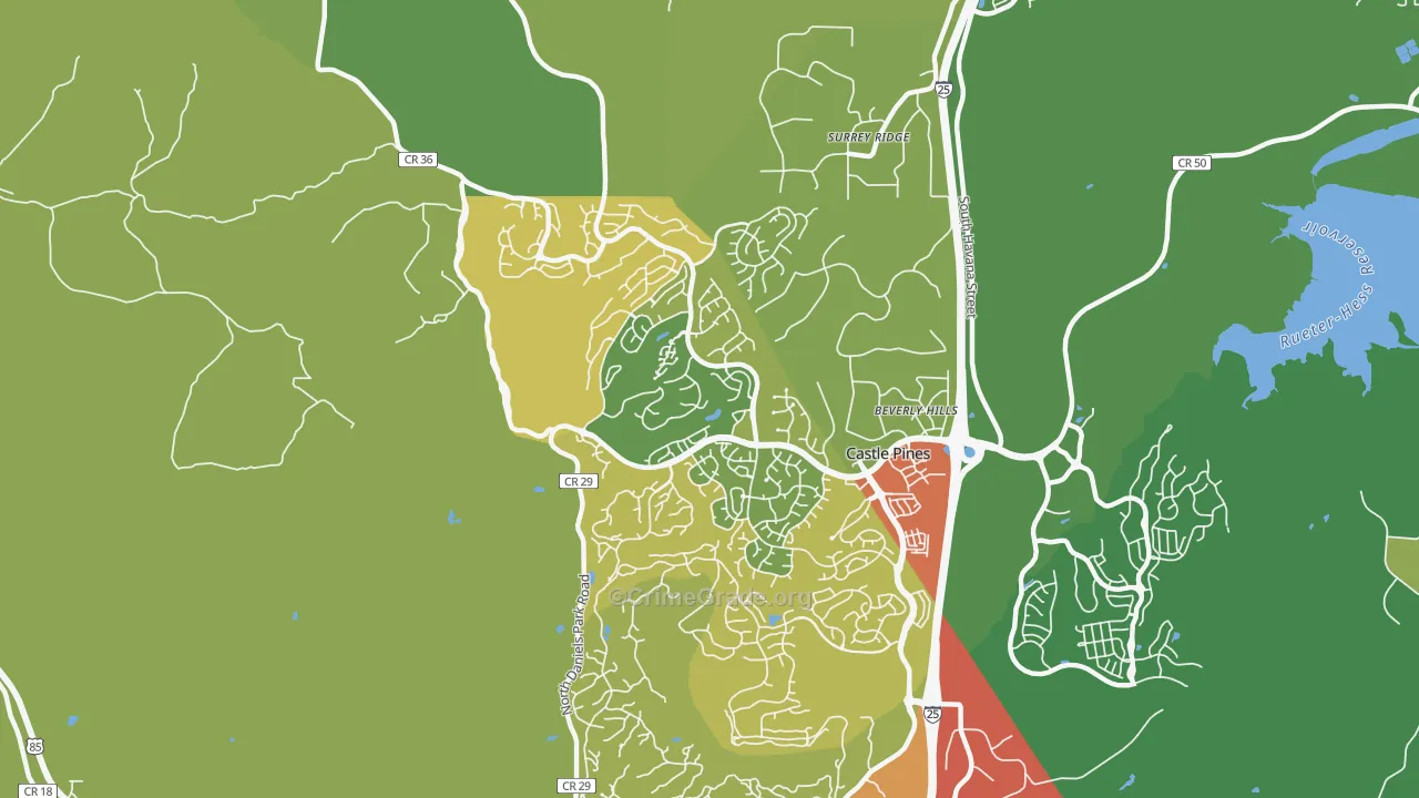 Castle Pines North, CO Map of Drug-Related Crime Rates