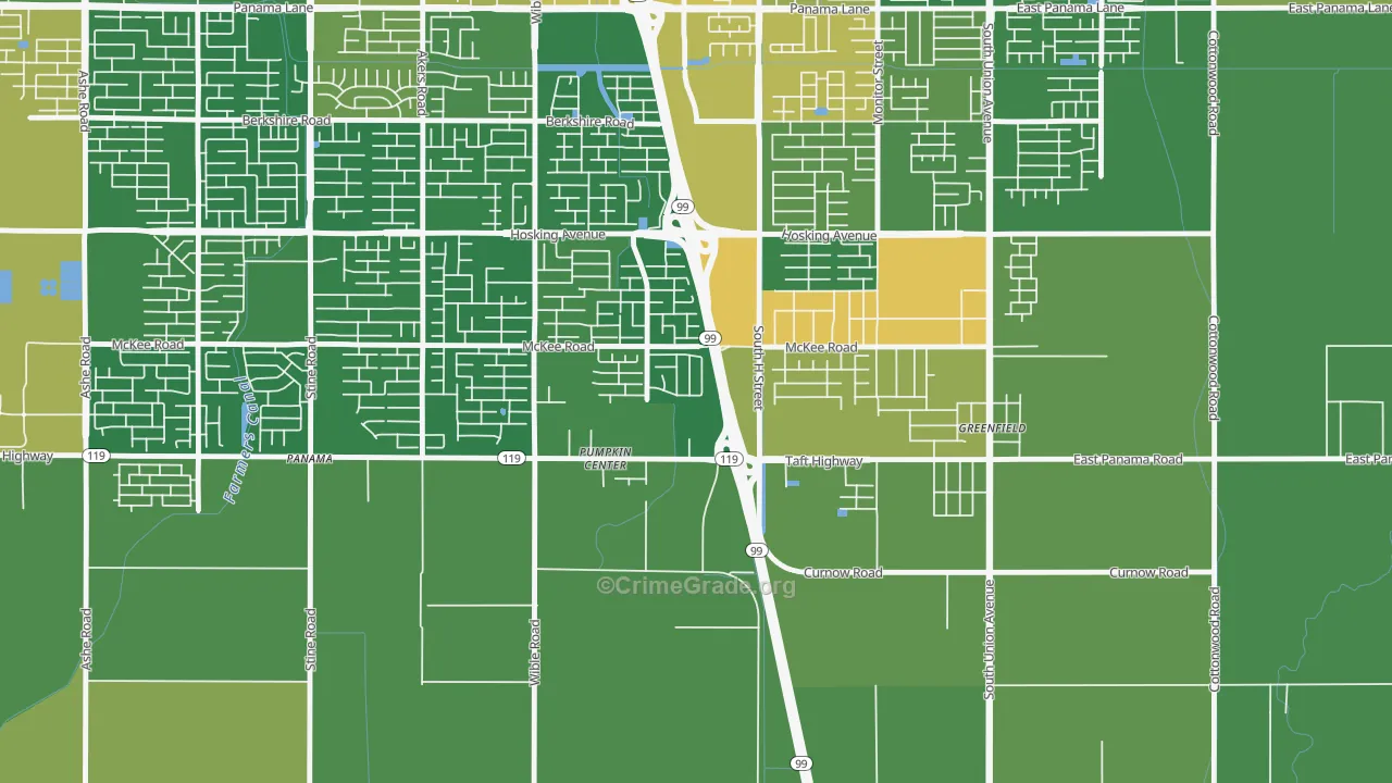 Castle Ranch, Bakersfield, CA Map of Drug-Related Crime Rates
