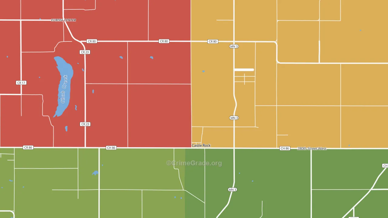 Castle Rock, MN Map of Drug-Related Crime Rates
