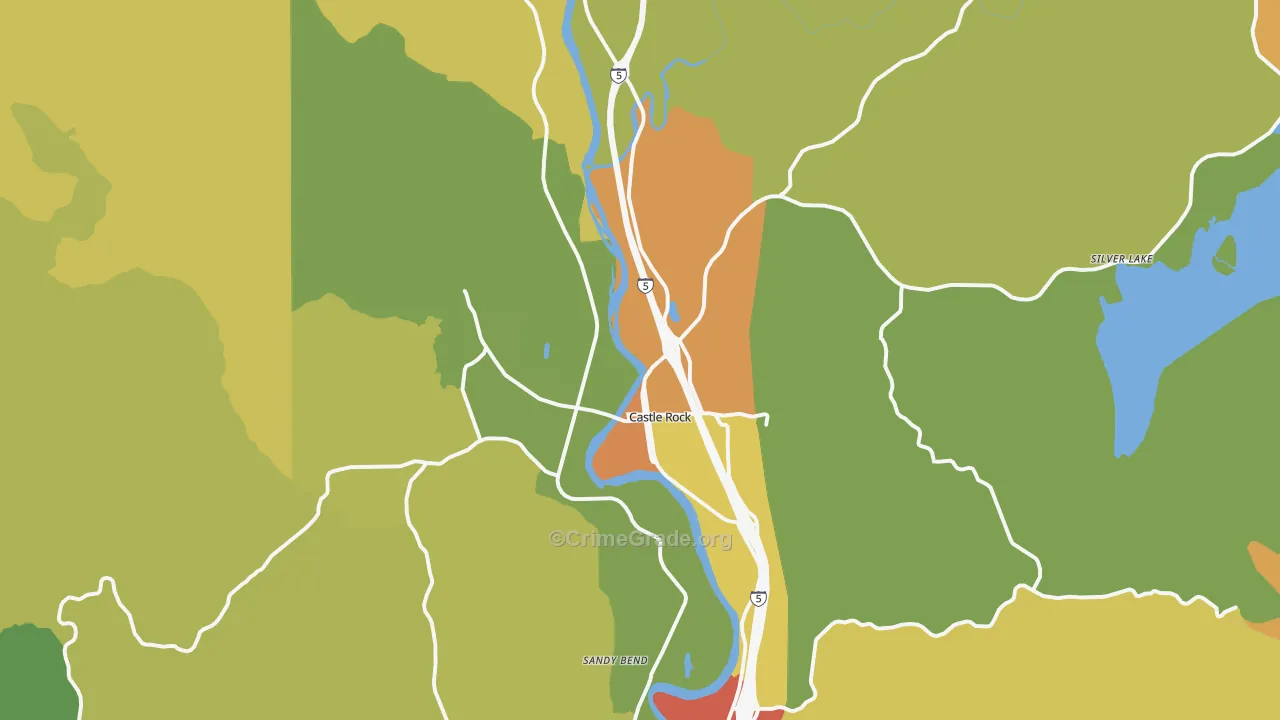 Castle Rock, WA Map of Drug-Related Crime Rates