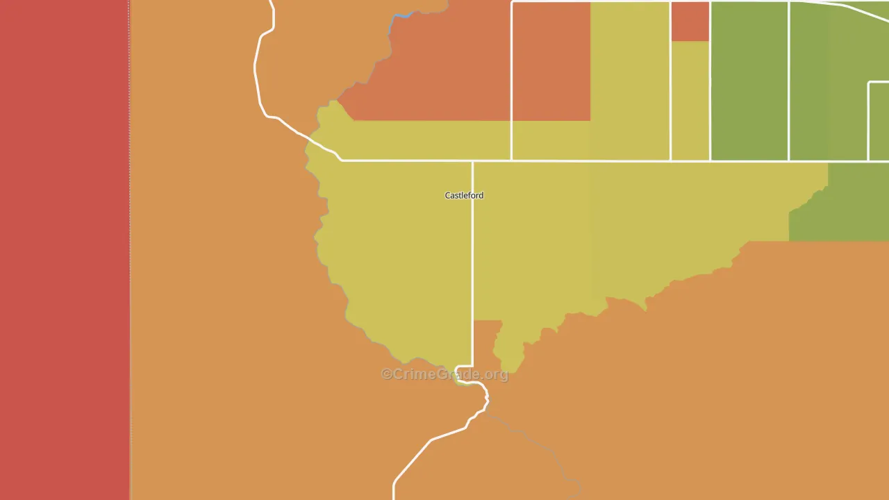 Castleford, ID Map of Drug-Related Crime Rates