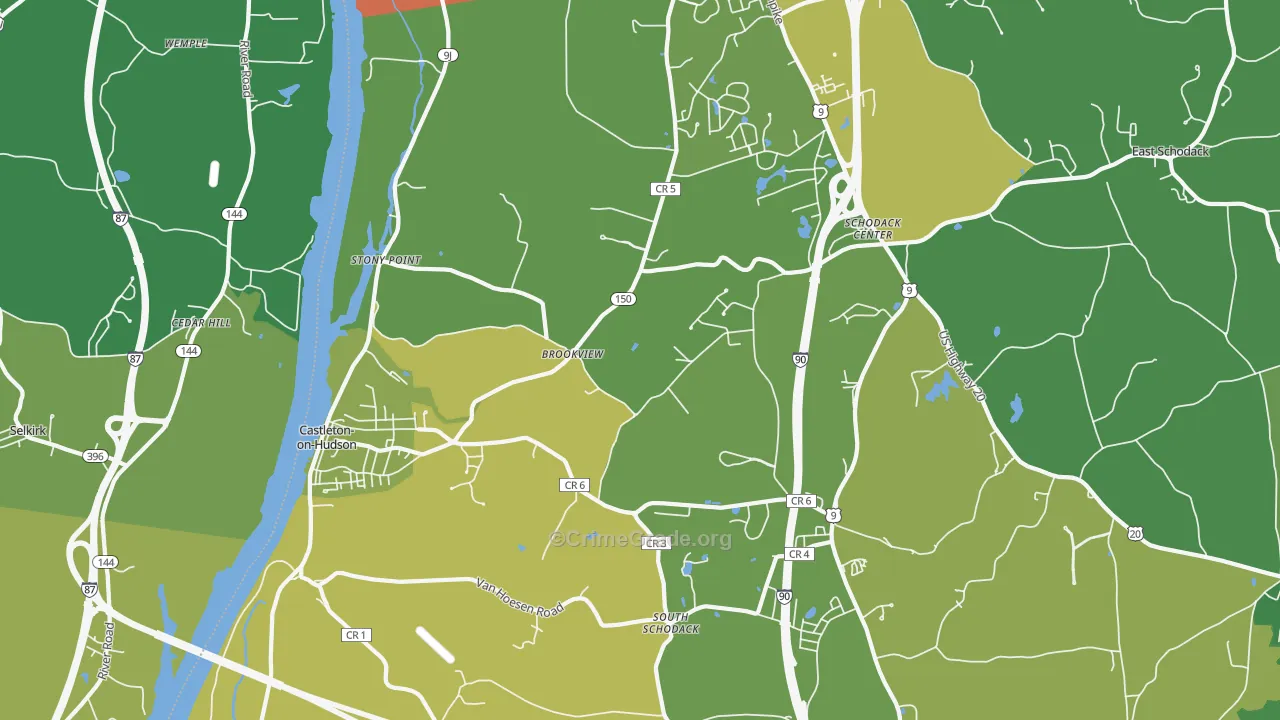 Castleton On Hudson, NY Map of Drug-Related Crime Rates