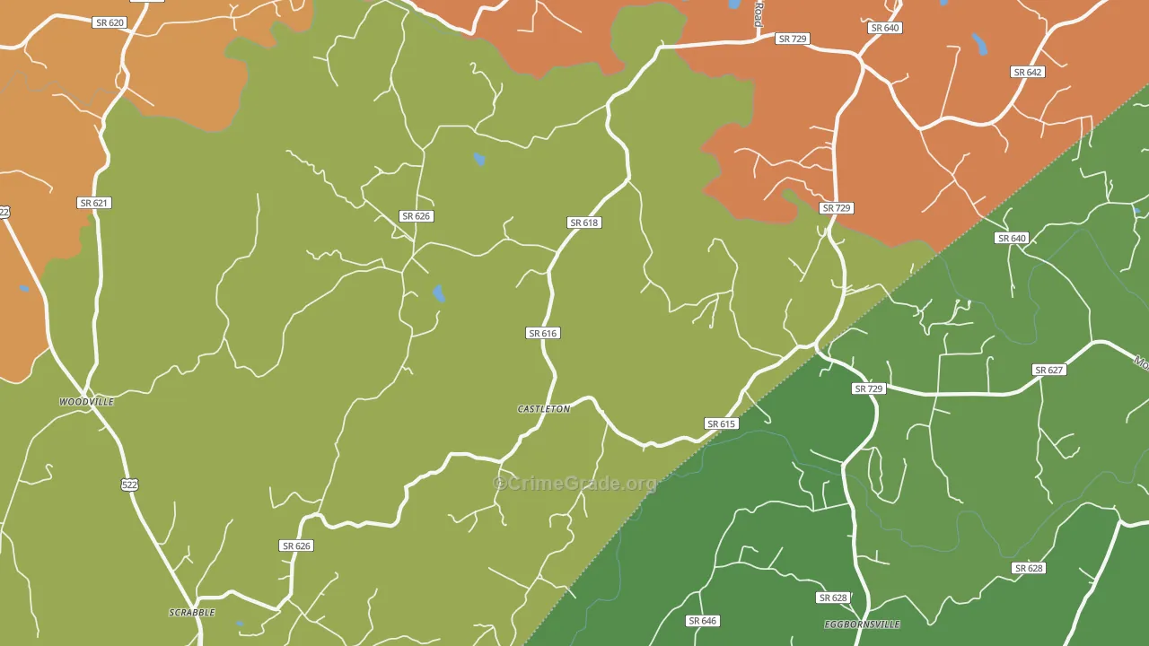 Castleton, VA Map of Drug-Related Crime Rates