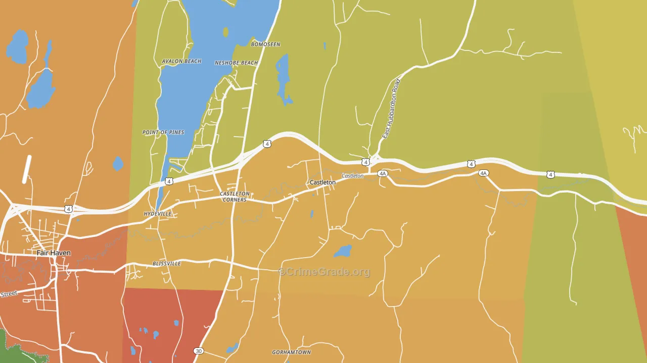 Castleton, VT Map of Drug-Related Crime Rates