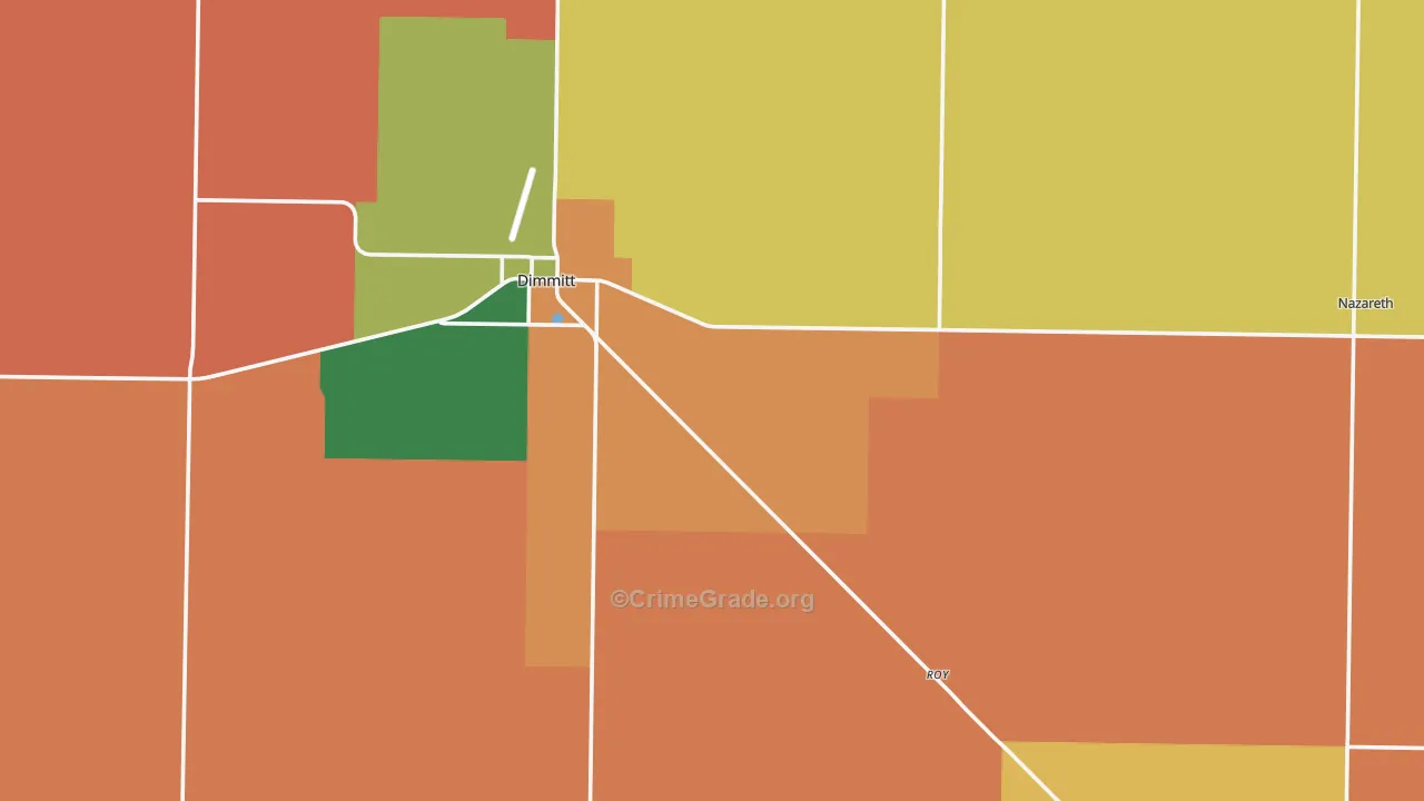 Castro County, TX Map of Drug-Related Crime Rates