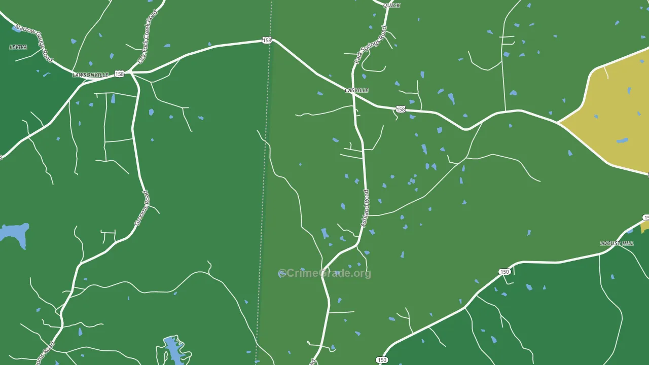 Casville, NC Map of Drug-Related Crime Rates