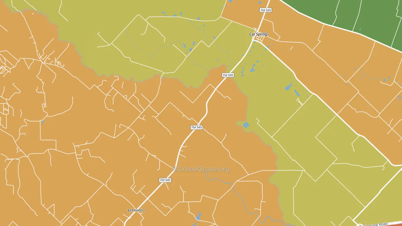 Cat Spring, TX Map of Drug-Related Crime Rates