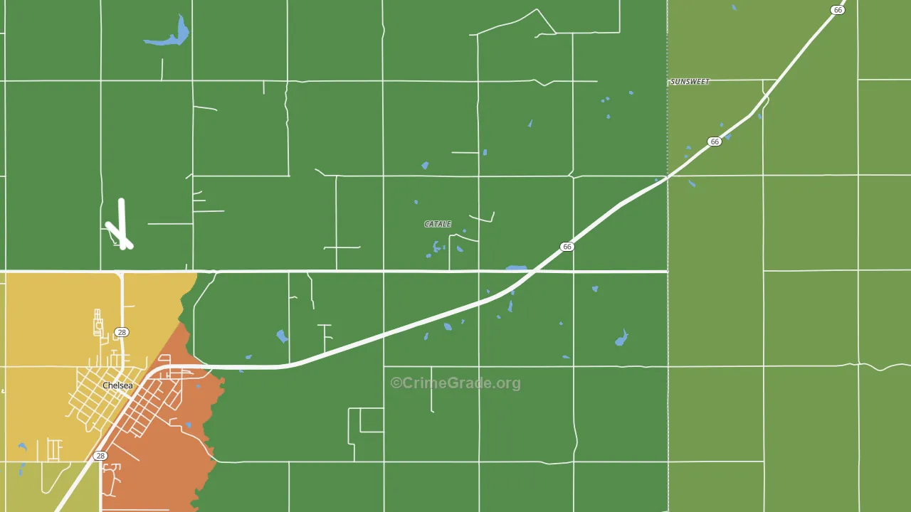 Catale, OK Map of Drug-Related Crime Rates