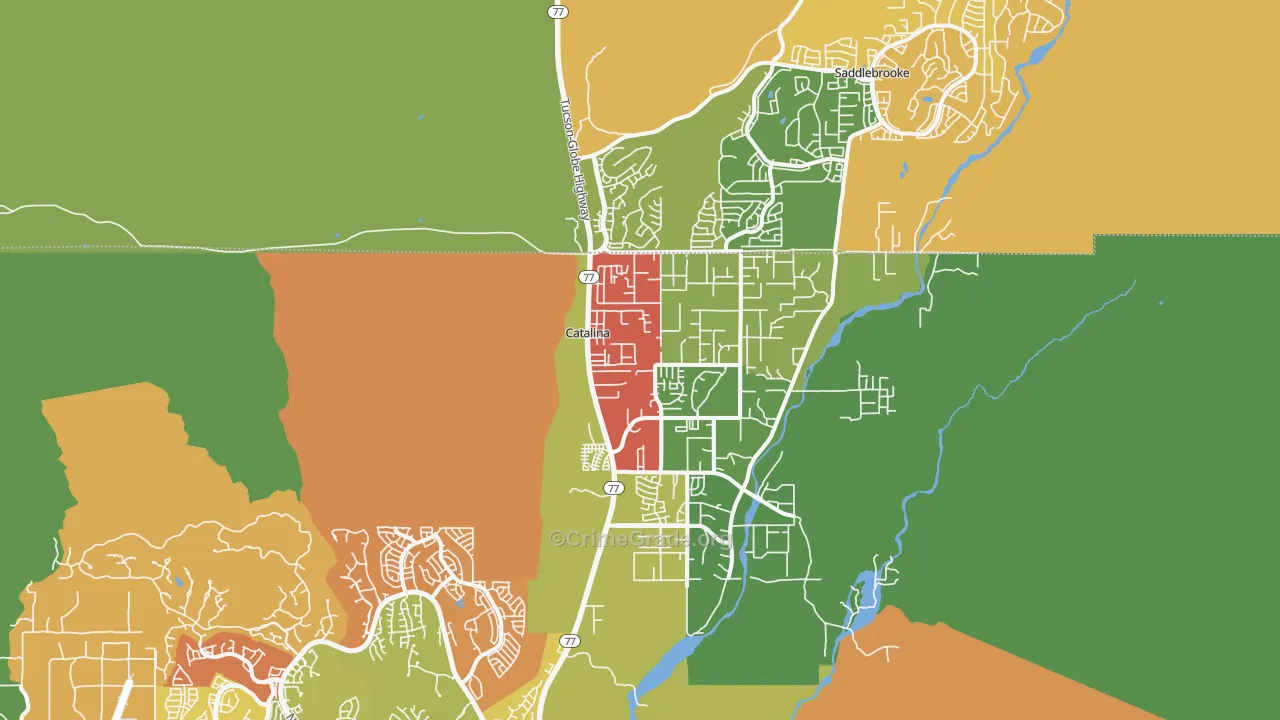 Catalina, AZ Map of Drug-Related Crime Rates