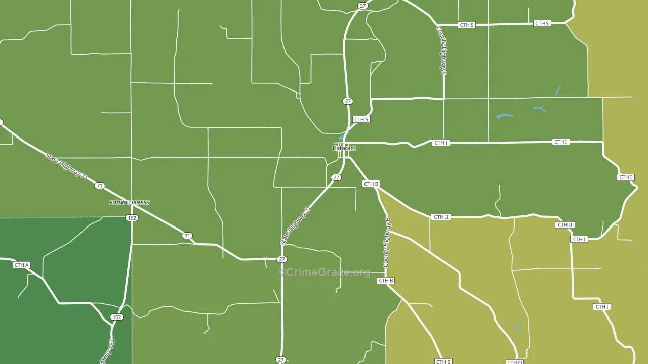 Cataract, WI Map of Drug-Related Crime Rates