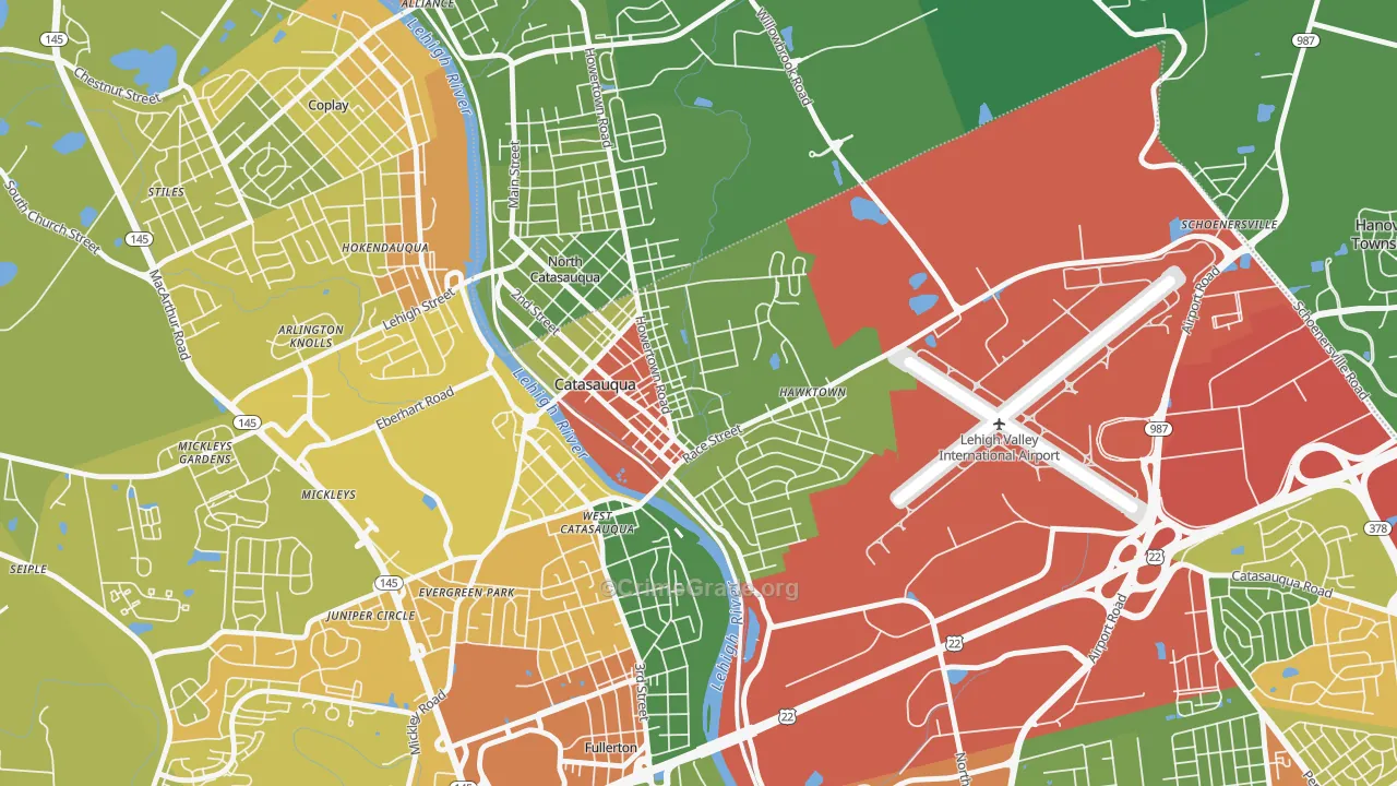 Catasauqua, PA Map of Drug-Related Crime Rates