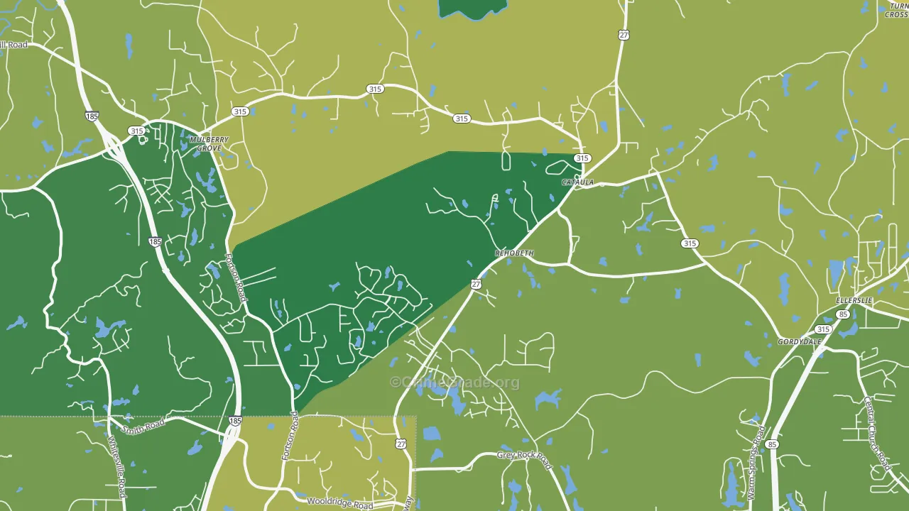 Cataula, GA Map of Drug-Related Crime Rates