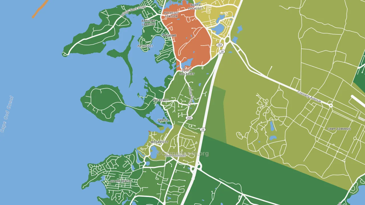 Cataumet, MA Map of Drug-Related Crime Rates