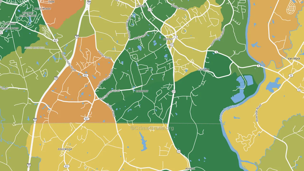 Catawba, SC Map of Drug-Related Crime Rates