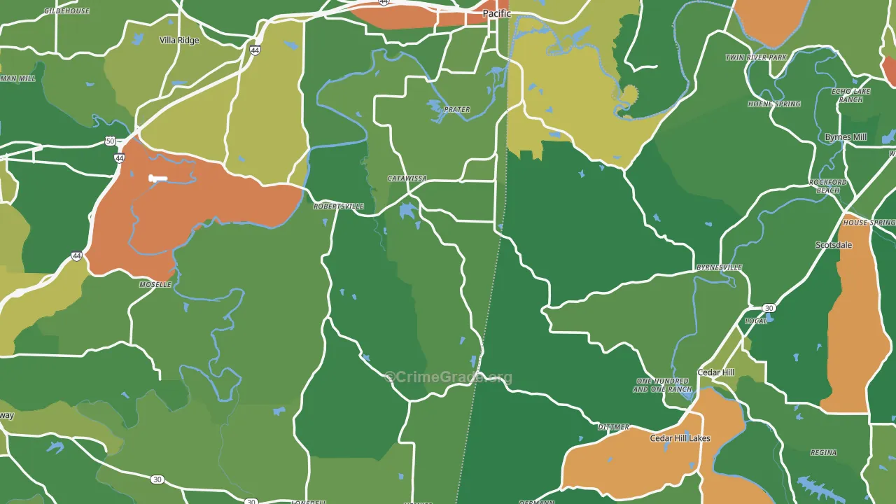 Catawissa, MO Map of Drug-Related Crime Rates