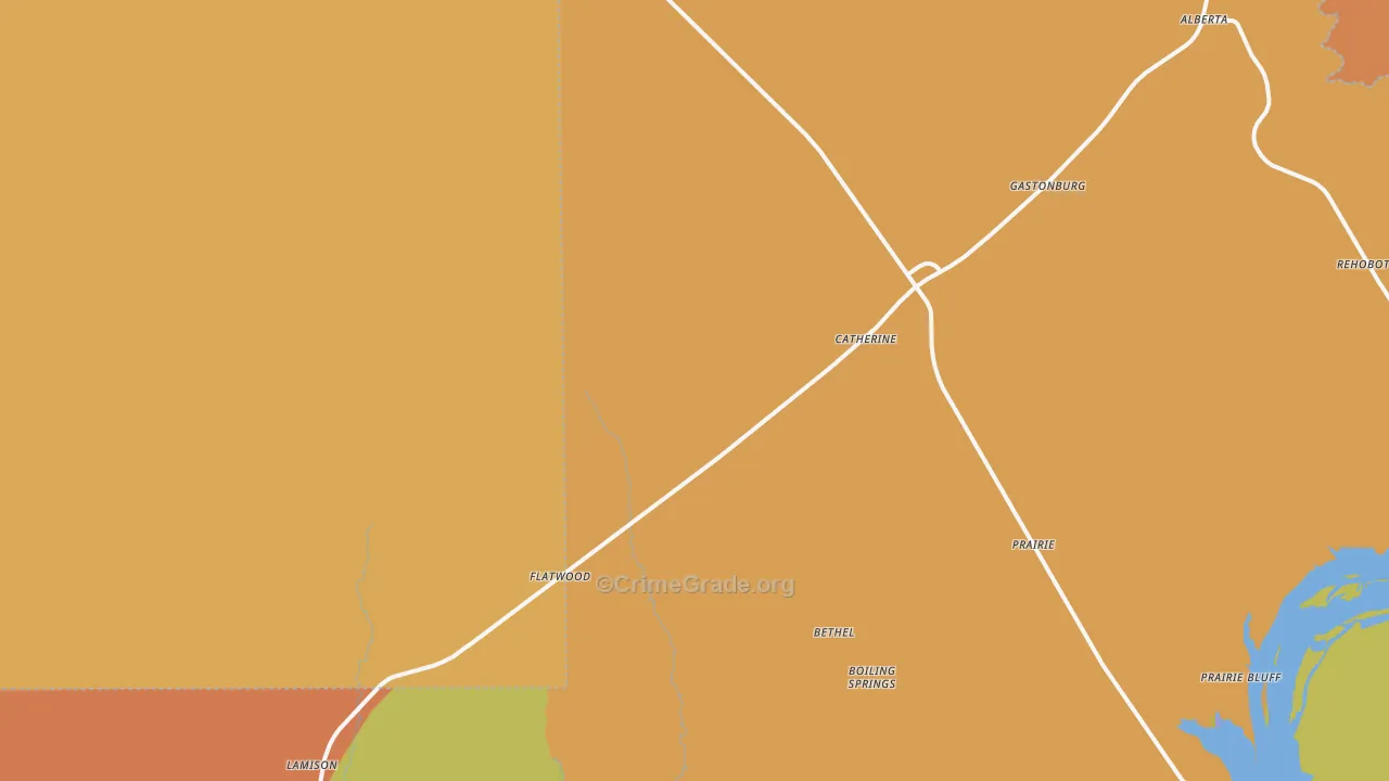Catherine, AL Map of Drug-Related Crime Rates
