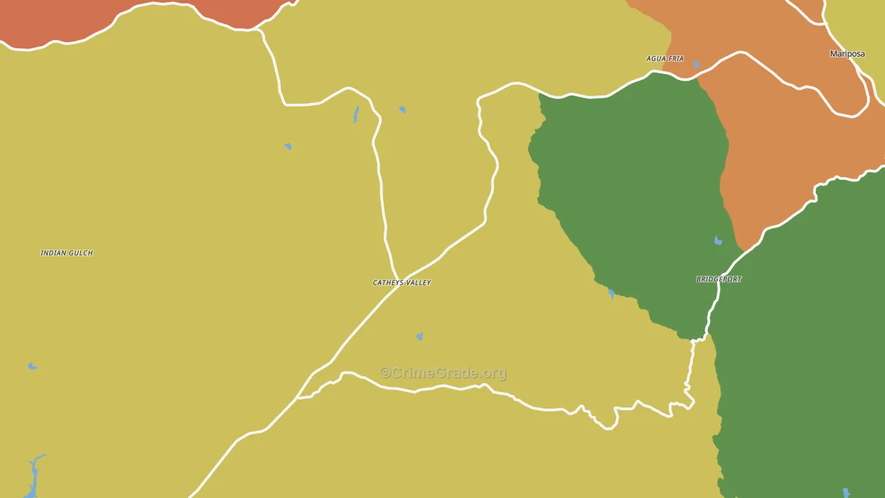 Catheys Valley, CA Map of Drug-Related Crime Rates