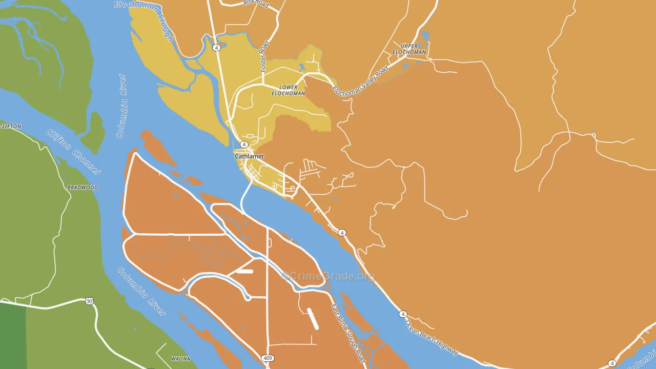 Cathlamet, WA Map of Drug-Related Crime Rates